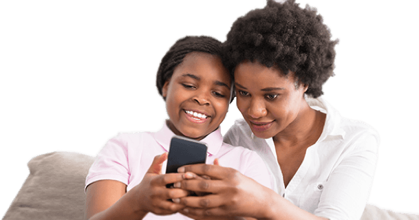Reach Mobile - A happy mother daughter duo look at their monthly phone bill savings